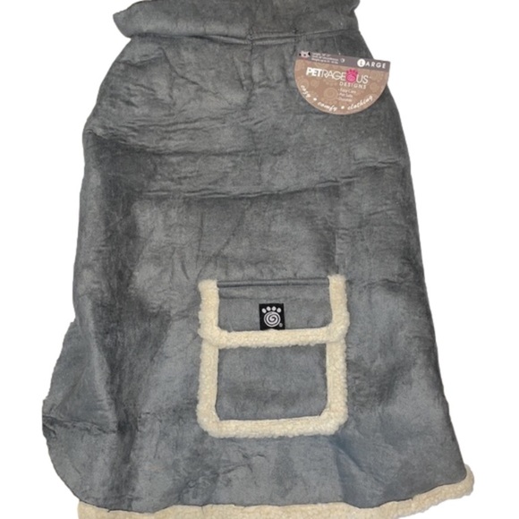 PETRAGEOUS Vest For Pet dog With Fleece Inside With Pocket, Gray, Large - Picture 1 of 10